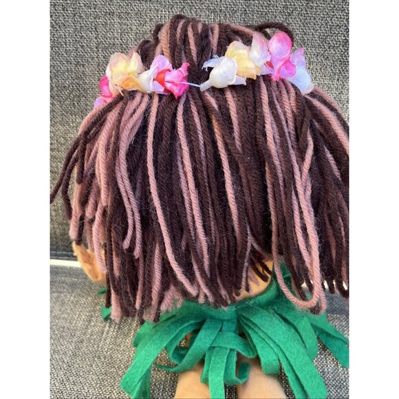 Hawaiian Hula Girl Plush Doll lot of 3 Hawaii Yarn Hair Aloha Pineapple - Picture 11 of 16